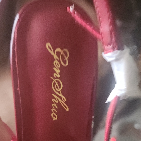 Genshuo Burgundy Patent Flats with Bow - Picture 5 of 10